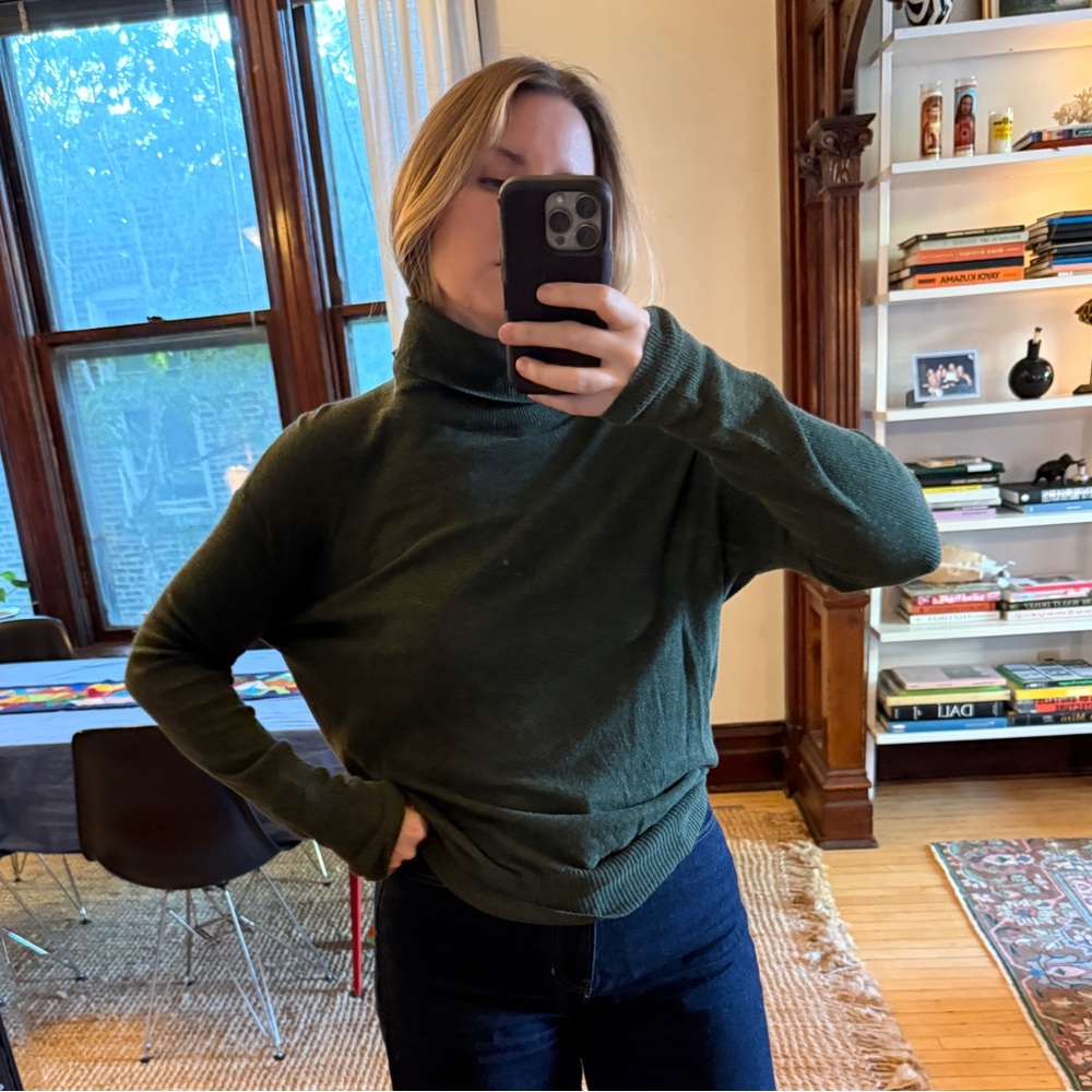 Velvet by Graham & Spencer Forest Green Knit Turtleneck